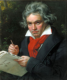 Quadro com retrato de Beethoven